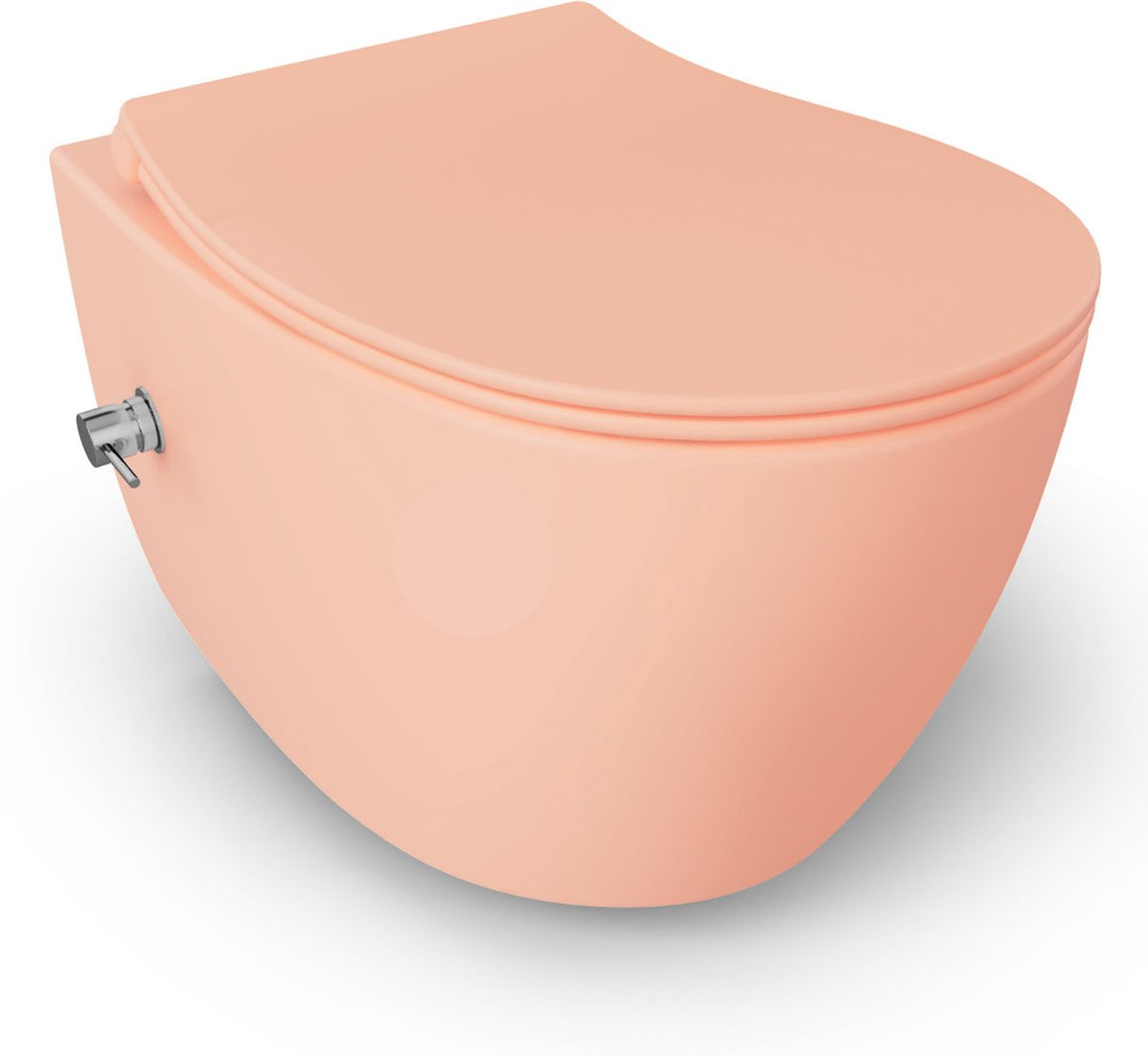 Isvea Sentimenti Neo hangtoilet met bidet zalmkleur productfoto #variant_57406644552004