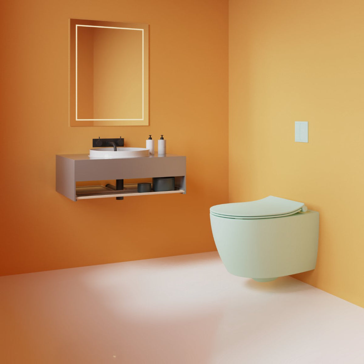 Isvea Sentimenti Neo hangtoilet met bidet muntgroen sfeerfoto #variant_57406644584772