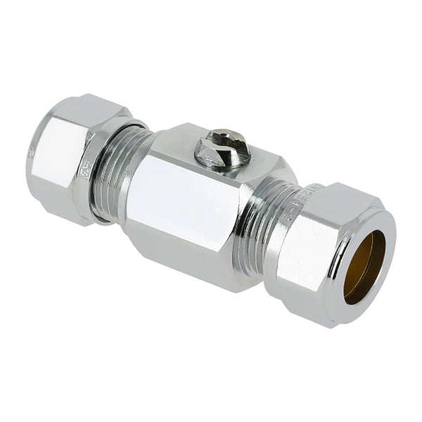 Riko kogelkraan recht 12 × 12 mm knel verchroomd