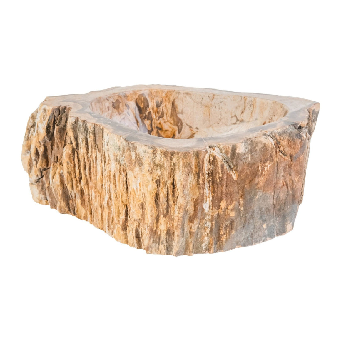ALONI Waskom Fossiel Hout – Natuursteen