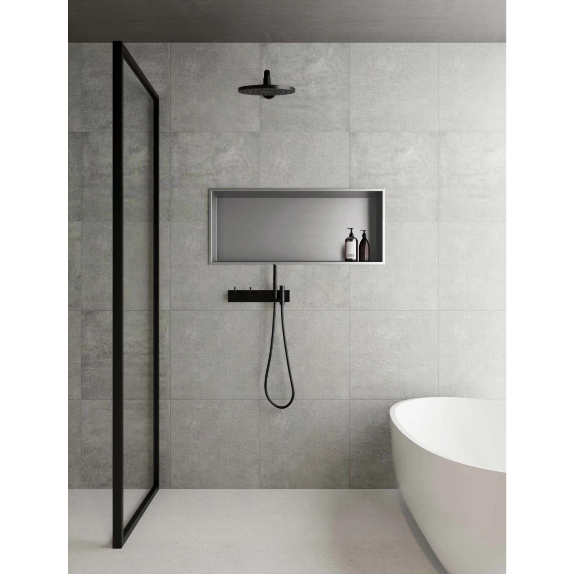 Aloni inbouwnis Geborsteld RVS 30x60 #kleur_geborsteld-rvs