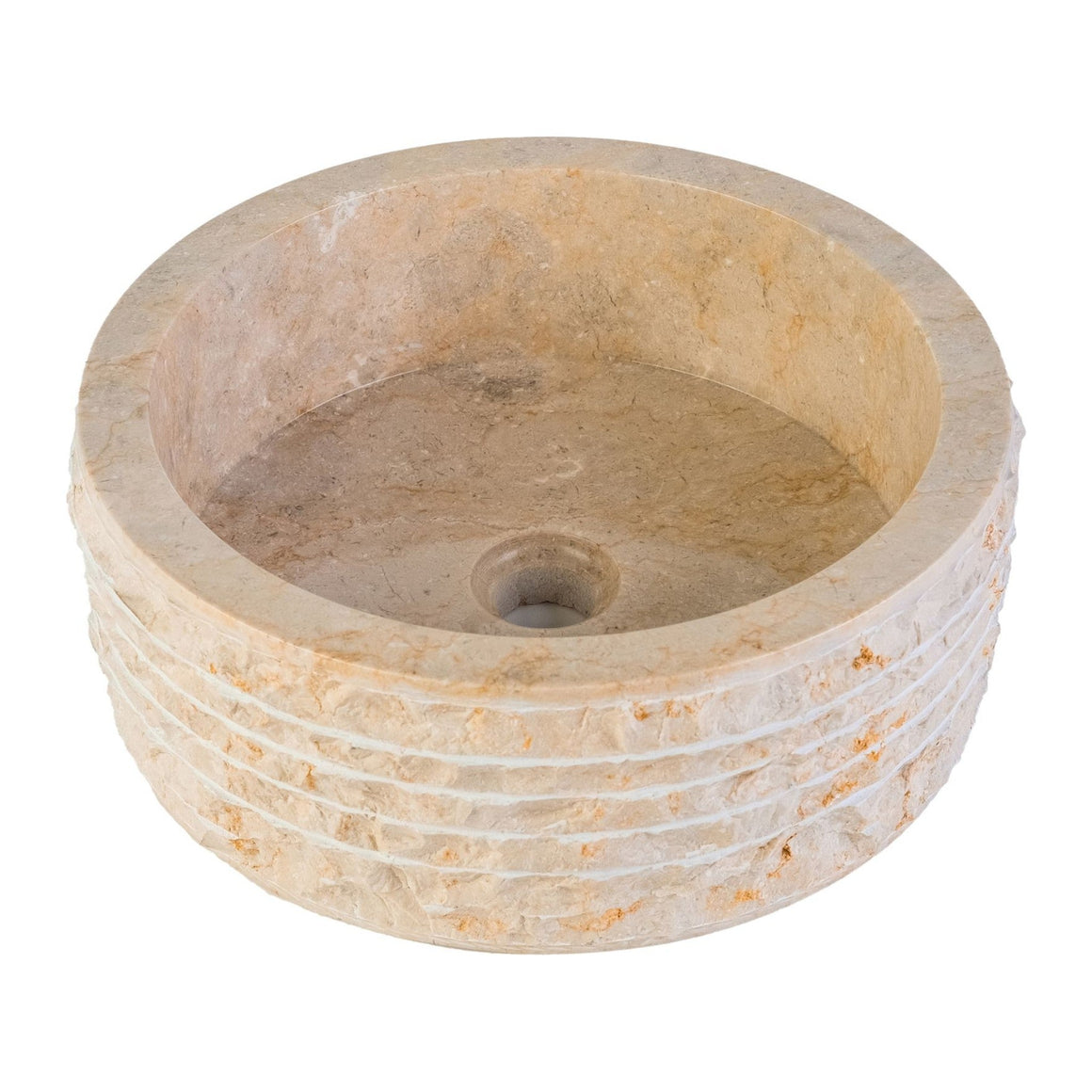 Aloni Marmeren Alur Waskom – Gepolijste Binnenzijde – Crème 30-35x15 cm #kleur_creme