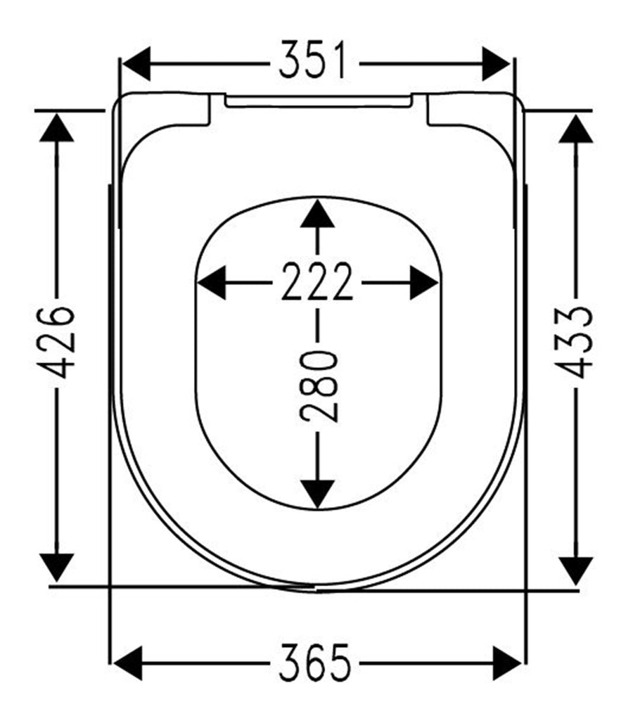 Cedo Solla toiletzitting wit - technische tekening