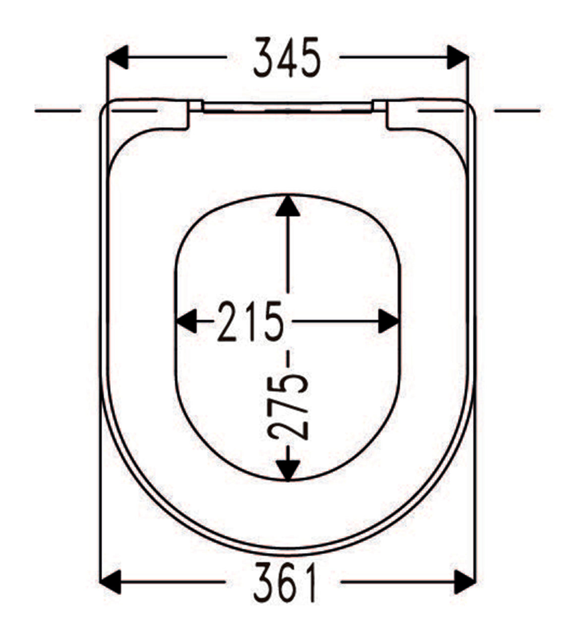 Cedo Caldera toiletzitting wit - technische tekening