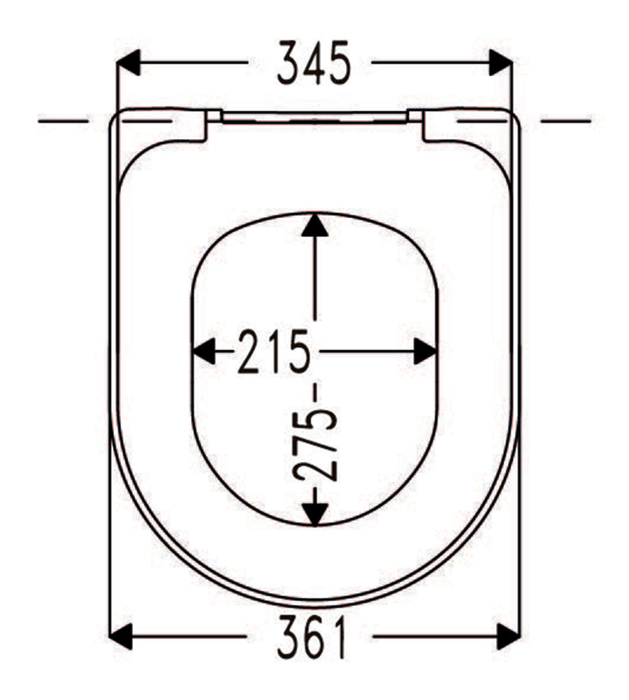 Cedo Caldera toiletzitting wit - technische tekening