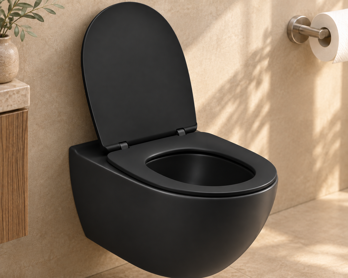 Cedo Mojave beach toiletzitting zwart op zwarte toiletpot - sfeerbeeld