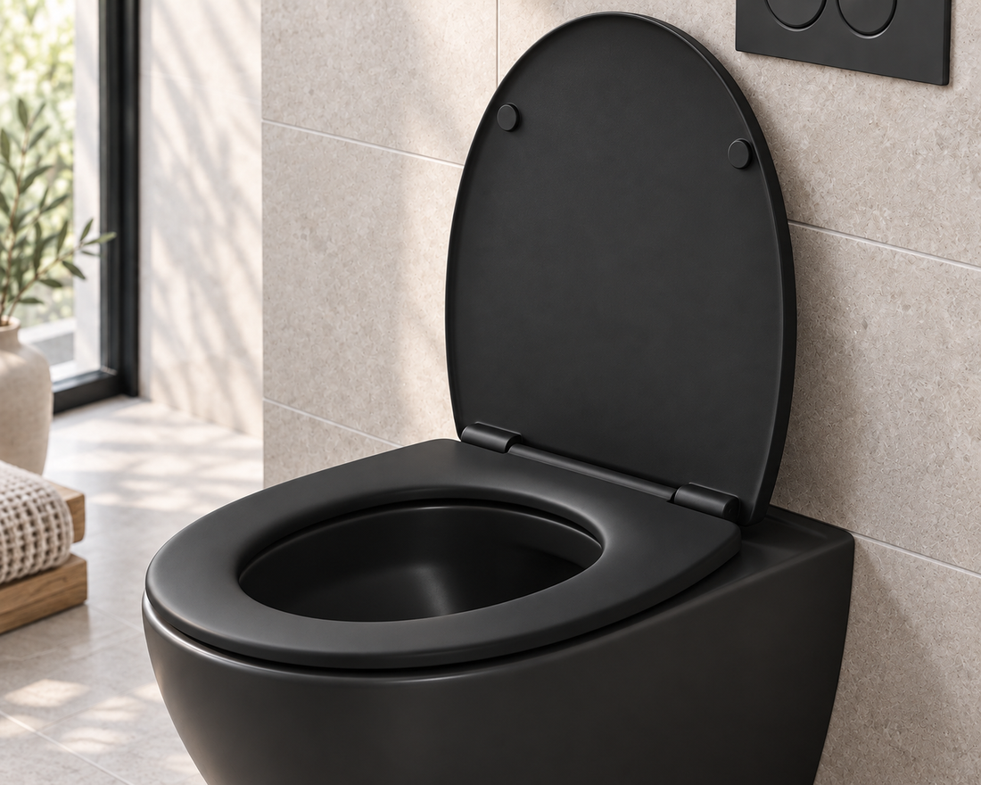 Cedo Mojave beach toiletzitting zwart op zwarte toiletpot - tweede sfeerbeeld