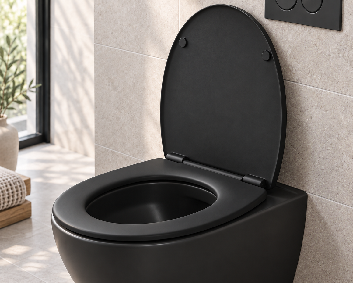 Cedo Mojave beach toiletzitting zwart op zwarte toiletpot - tweede sfeerbeeld