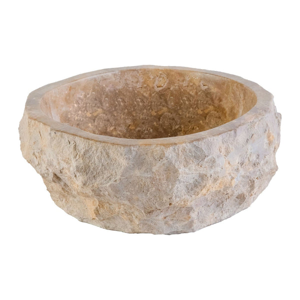 Vasque en marbre naturel érodé Aloni – Marron
