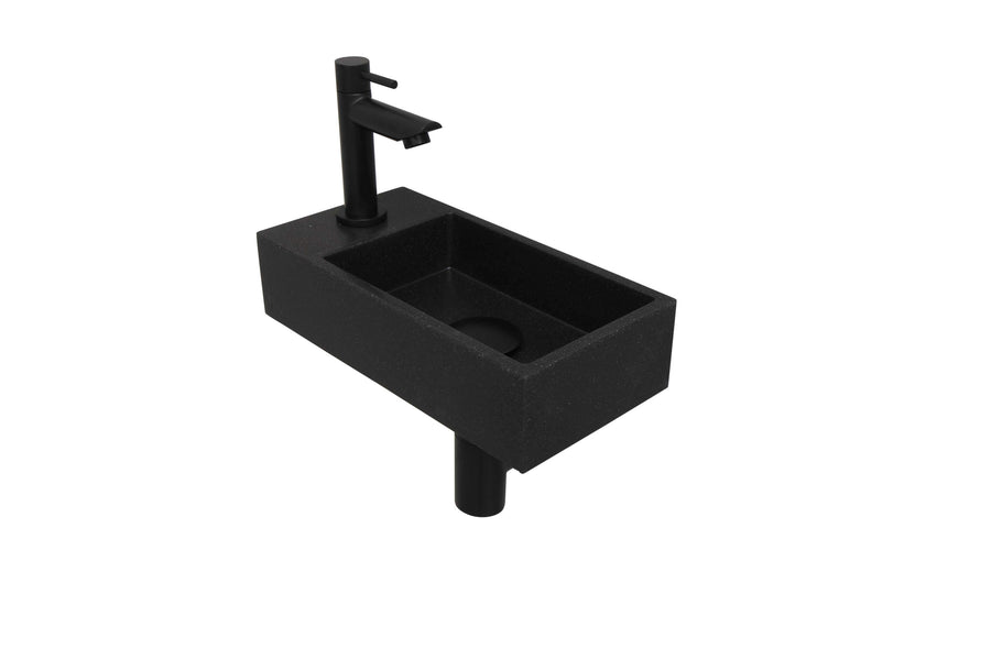 Fonteinpack Quartz Links Incl. Fonteinkraan, Design Sifon, Design Plug En