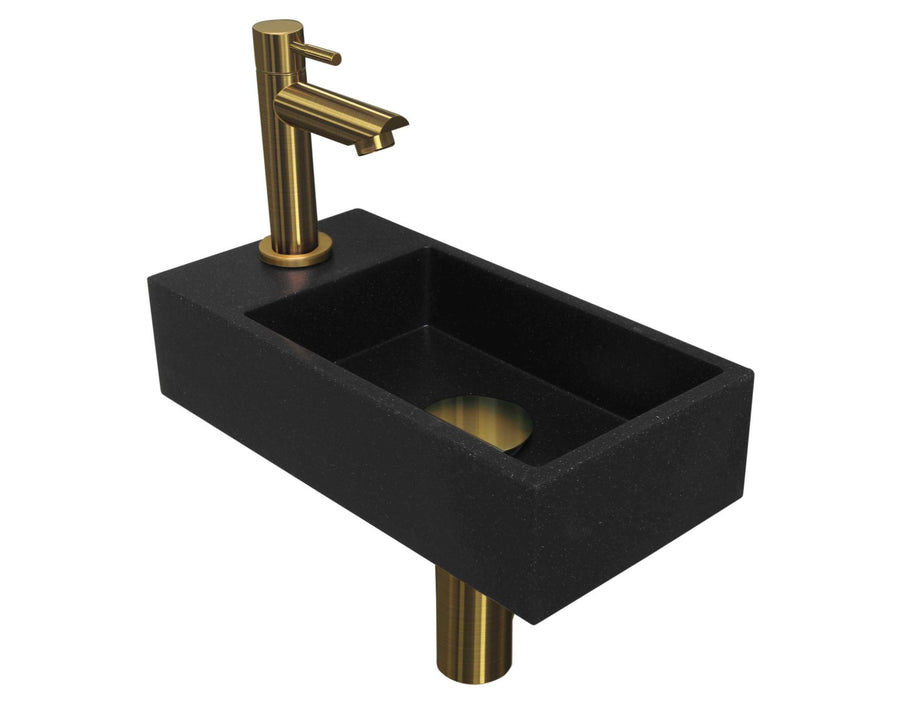 Fonteinpack Quartz Links Incl. Fonteinkraan, Design Sifon, Design Plug En