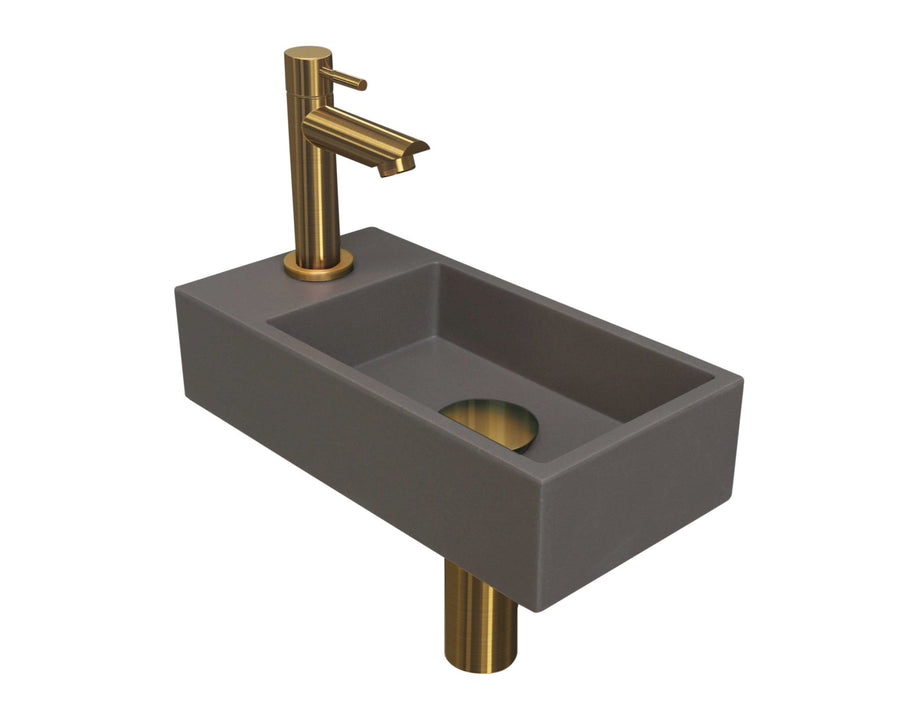Fonteinpack Quartz Links Incl. Fonteinkraan, Design Sifon, Design Plug En