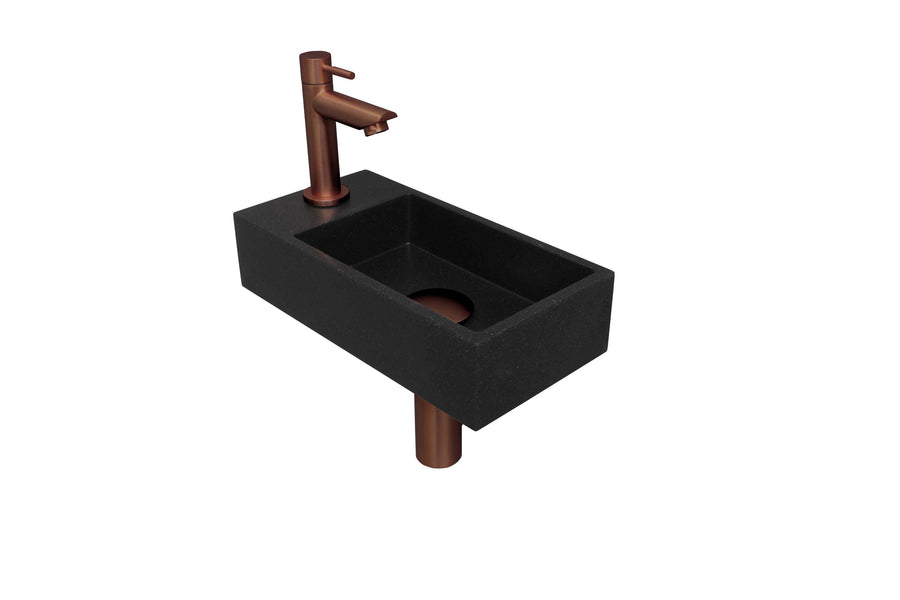 Fonteinpack Quartz Links Incl. Fonteinkraan, Design Sifon, Design Plug En