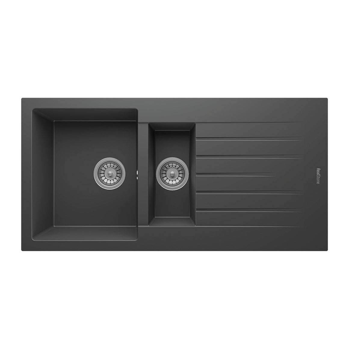 Realstone Troya Spoelbak – Zwart #kleur_zwart