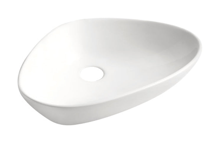 Elite Waschbecken rund 58,5 x 39 x 14 cm Keramik Glanz Weiß