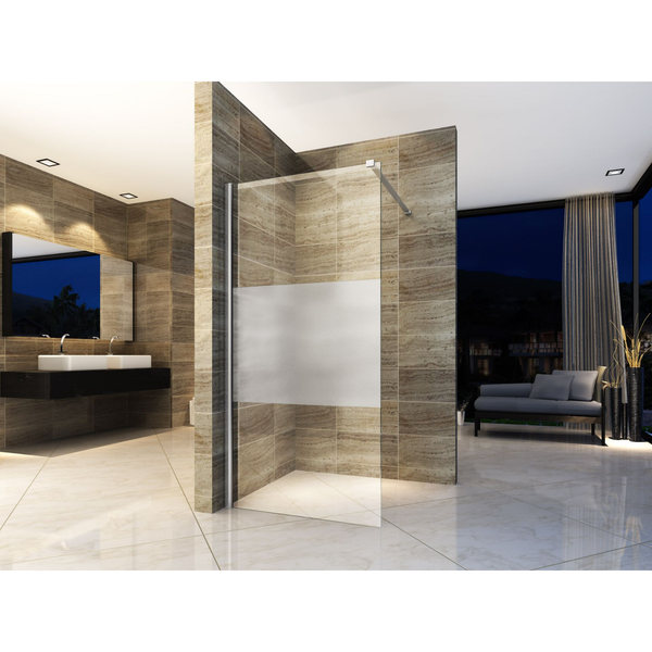 ALONI inloopdouchewand half mat – 8 mm veiligheidsglas