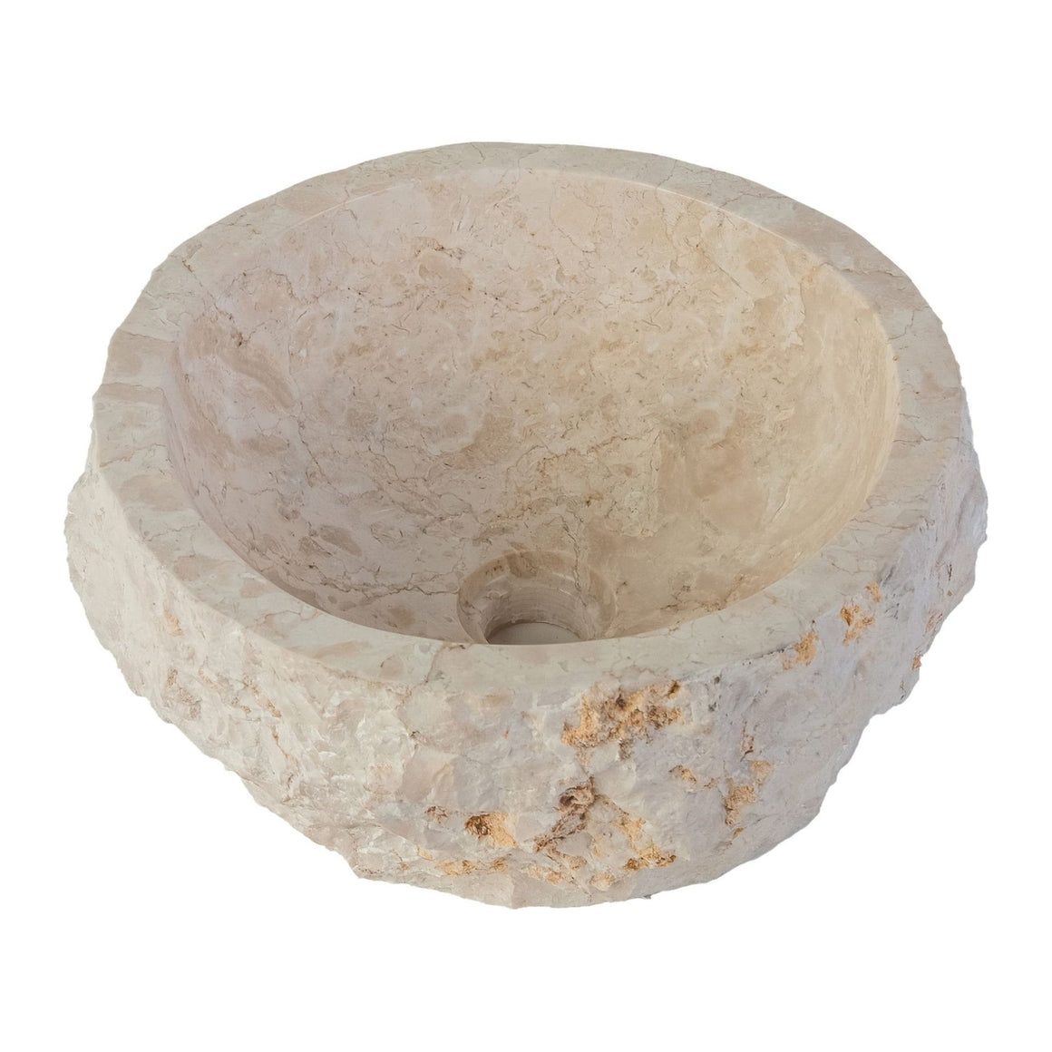 Aloni Geërodeerde Natuurmarmeren Waskom – Crème #kleur_creme