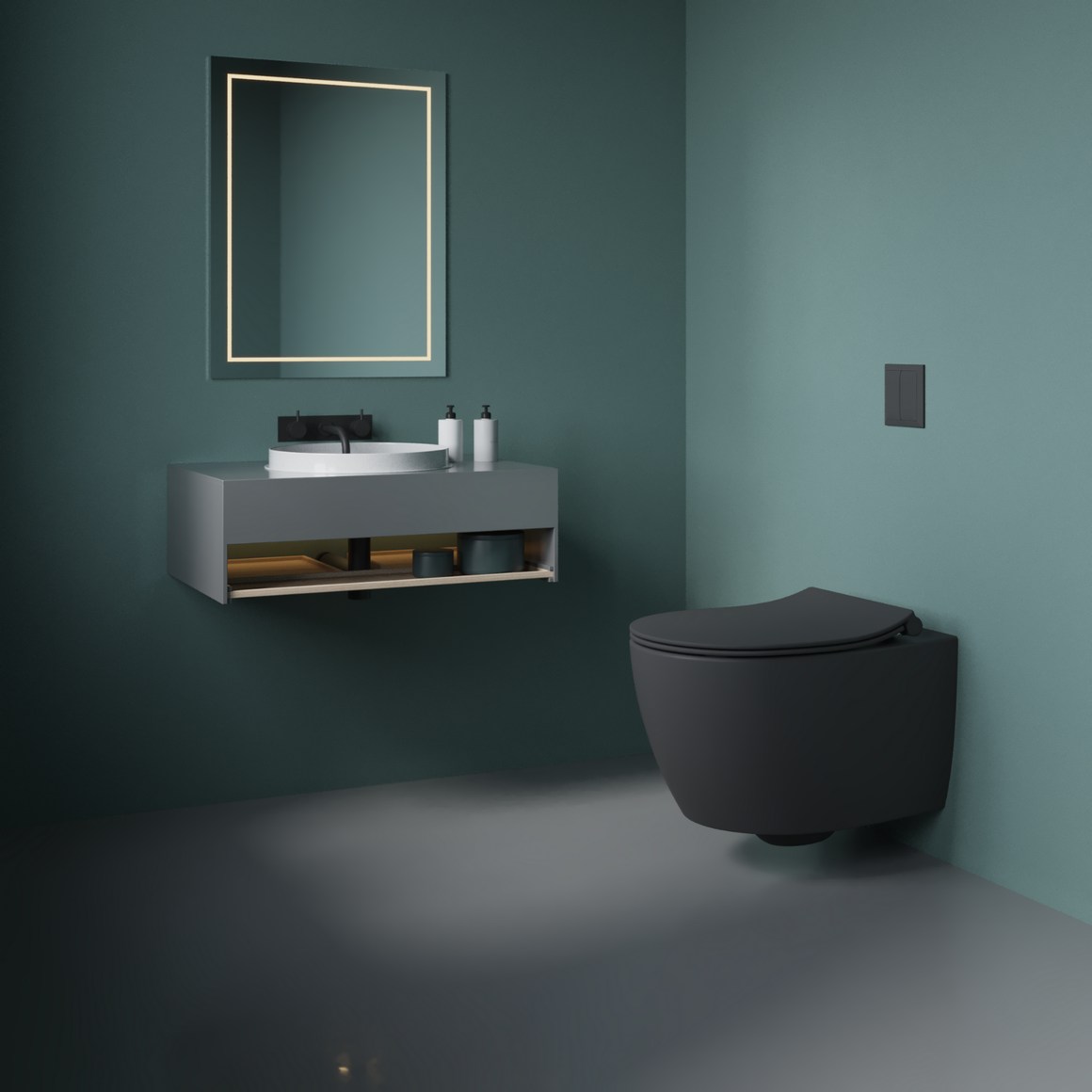 Isvea Sentimenti Hangtoilet - Antraciet #variant_56361515712836