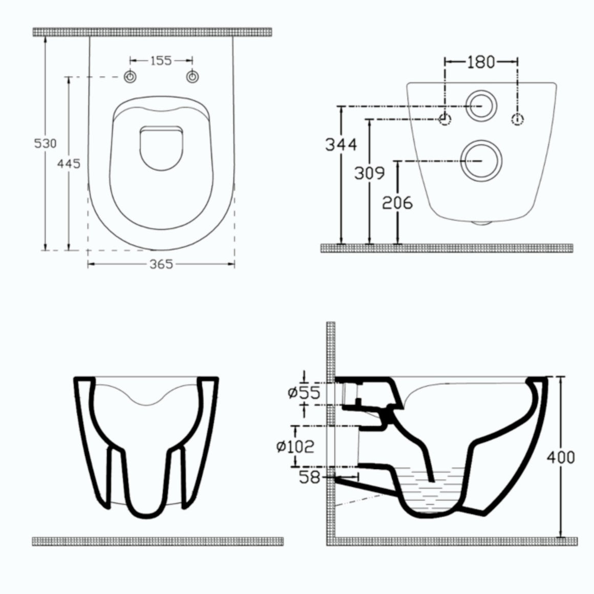 Isvea Sentimenti Hangtoilet - Petrolgroen #variant_56361515581764