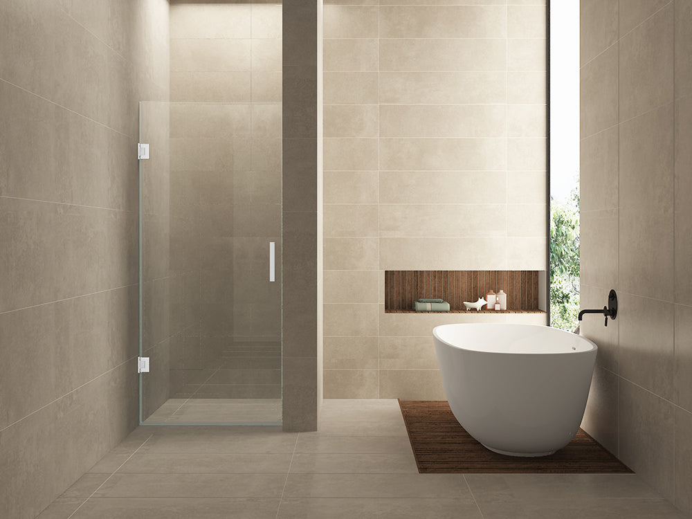 Wiesbaden Less nisdeur nano helder glas 100 cm / Mat wit - sfeerbeeld