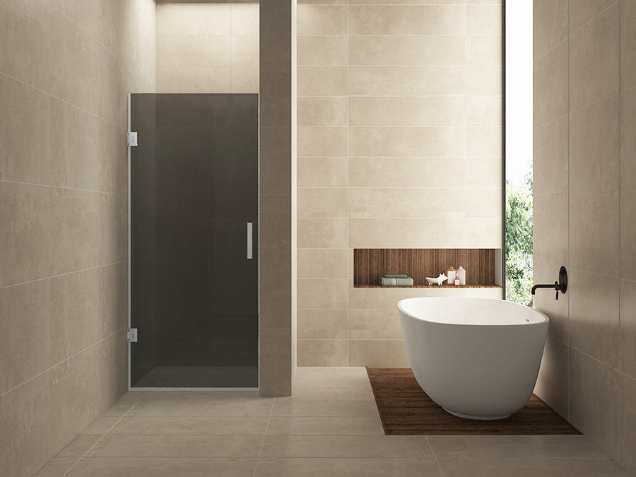 Wiesbaden Less nisdeur nano rookglas 80 cm / chroom - sfeerbeeld