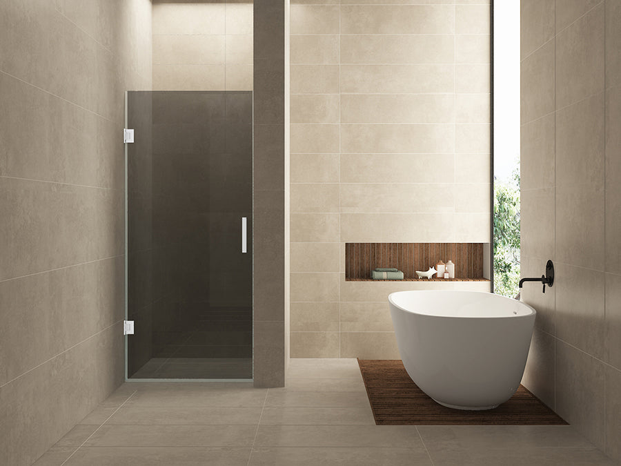 Wiesbaden Less nisdeur nano rookglas 80 cm / mat wit - sfeerbeeld