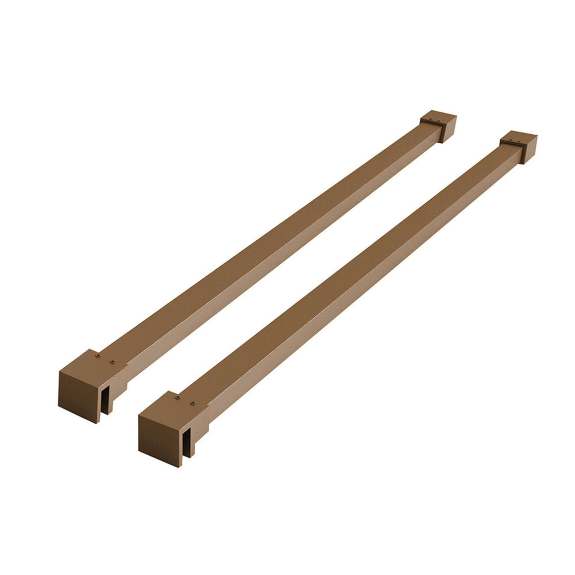 Wiesbaden Wiesbaden Slim set stabilisatiestangen 120 cm voor vrijstaande inloopdouches Geborsteld brons koper - productfoto