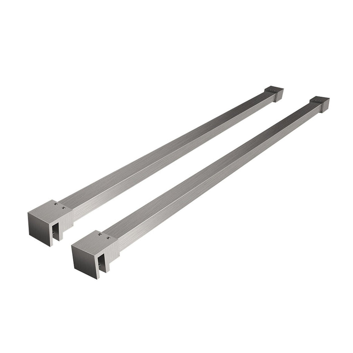 Wiesbaden Wiesbaden Slim set stabilisatiestangen 120 cm voor vrijstaande inloopdouches Geborsteld staal - productfoto