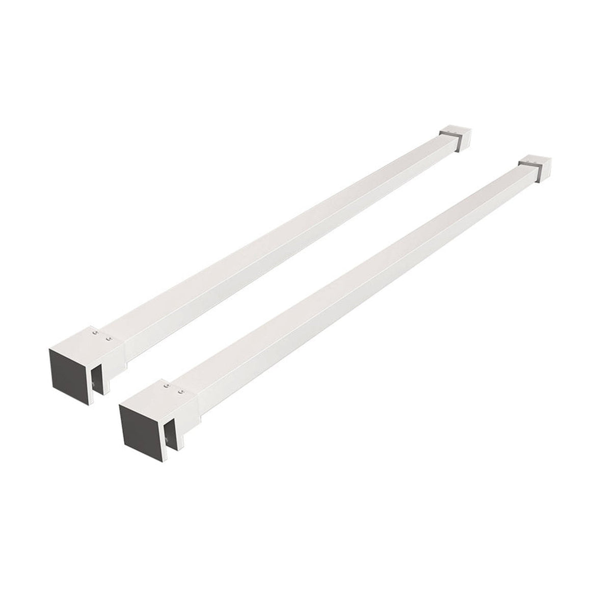 Wiesbaden Wiesbaden Slim set stabilisatiestangen 120 cm voor vrijstaande inloopdouches Mat wit - productfoto