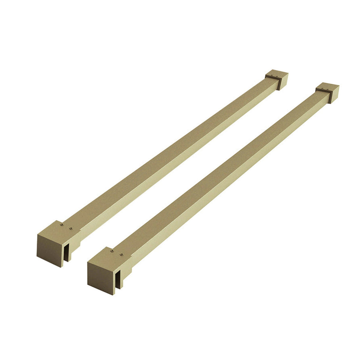 Wiesbaden Wiesbaden Slim set stabilisatiestangen 120 cm voor vrijstaande inloopdouches Geborsteld messing - productfoto