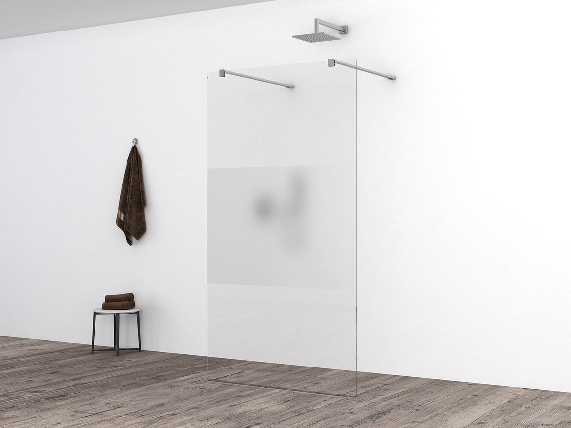 Wiesbaden Slim glasplaat nano helder glas met melkglas middenband 100 cm - detailfoto