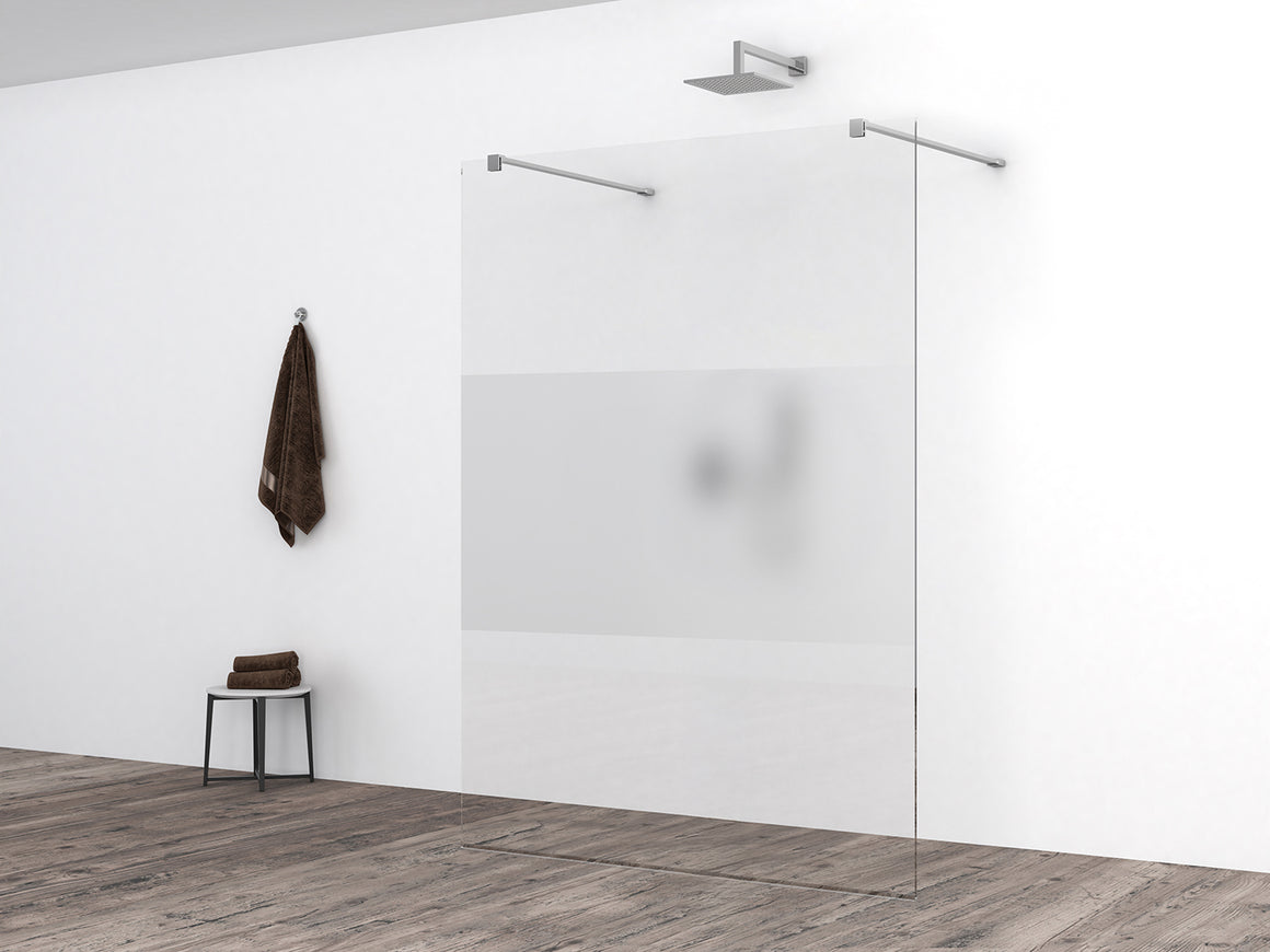 Wiesbaden Slim glasplaat nano helder glas met melkglas middenband 140 cm - detailfoto
