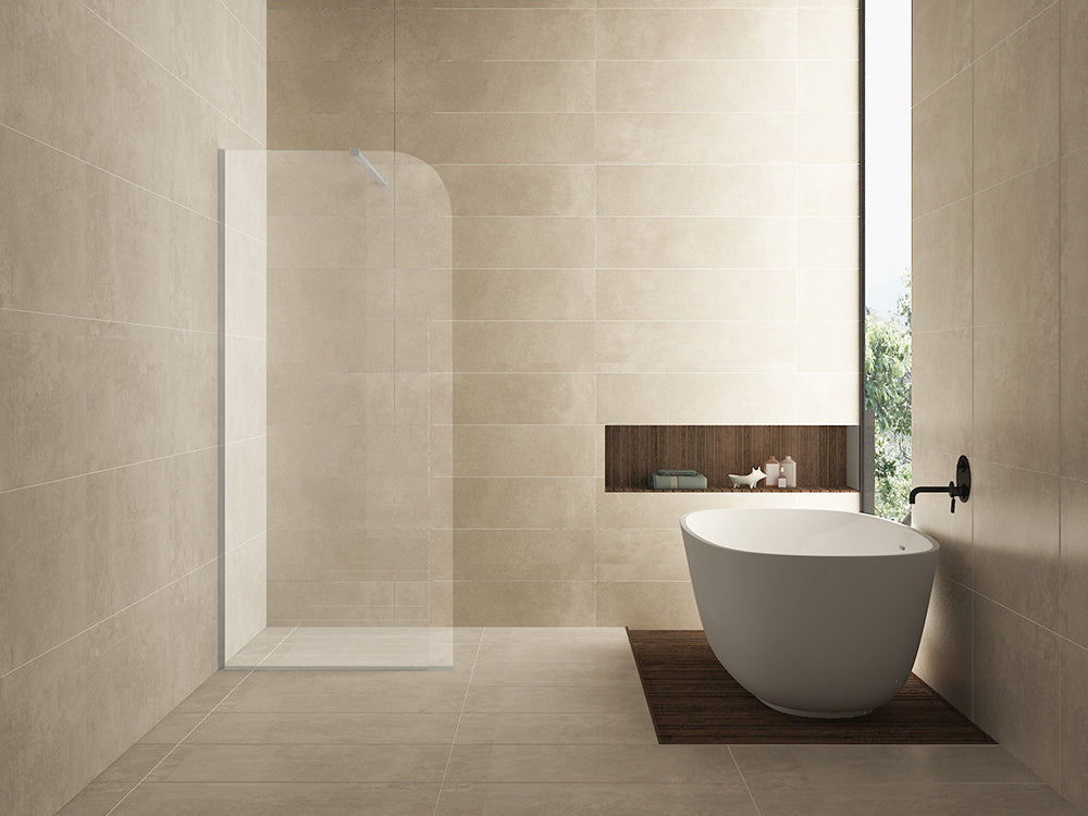 Wiesbaden Curvea inloopdouche 2000 x 8 mm nano helder glas 800 x 2000 mm - sfeerbeeld