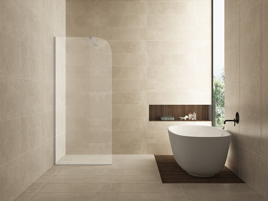 Wiesbaden Curvea inloopdouche 2000 x 8 mm nano helder glas 900 x 2000 mm - sfeerbeeld
