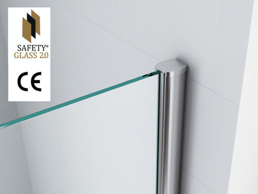 Wiesbaden Graffic inloopdouche Safety Glass 80 cm / Chroom - detailfoto