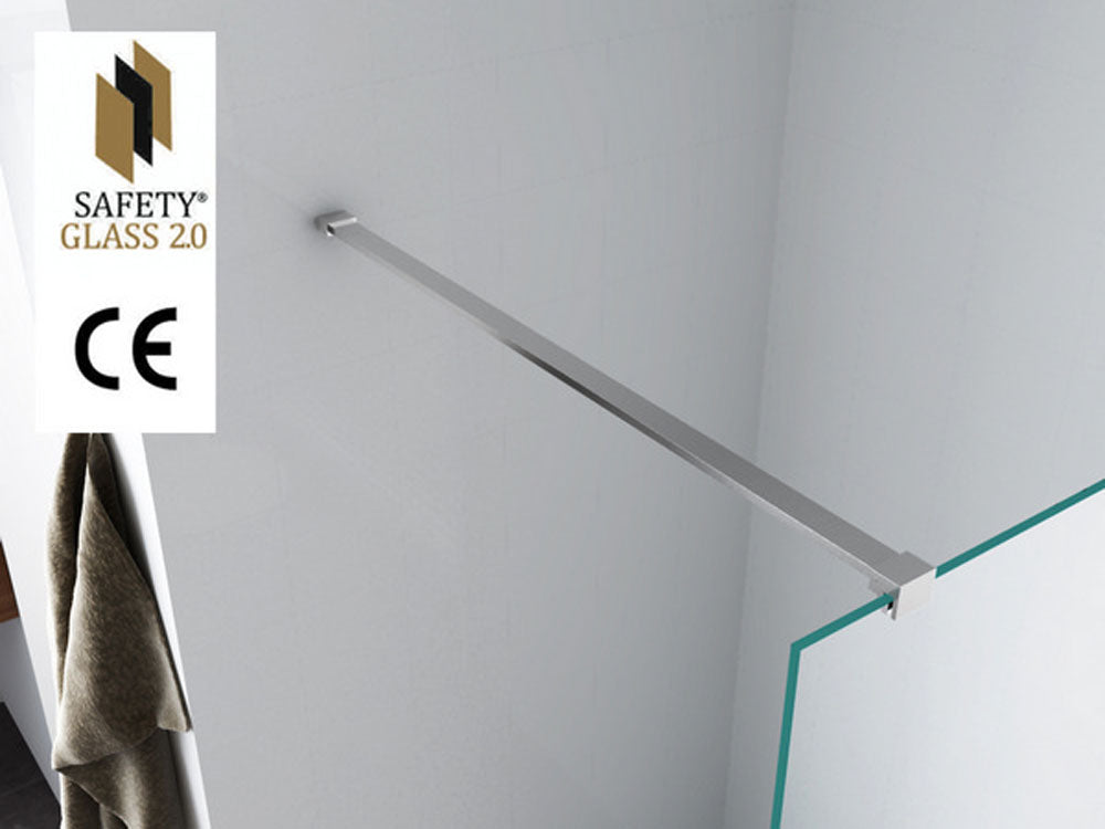 Wiesbaden Graffic inloopdouche Safety Glass 100 cm / Chroom - detailfoto