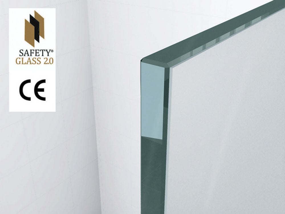 Wiesbaden Graffic inloopdouche Safety Glass 100 cm / Chroom - detailfoto