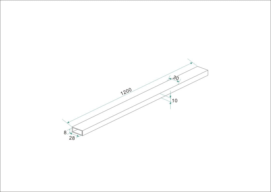 Wiesbaden stabilisatiestang los chroom - technische tekening