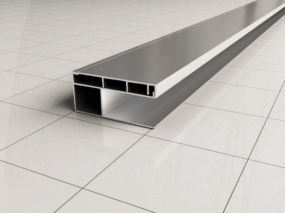 Wiesbaden Verbredingsprofiel aluminium chroom 202 cm - detailfoto