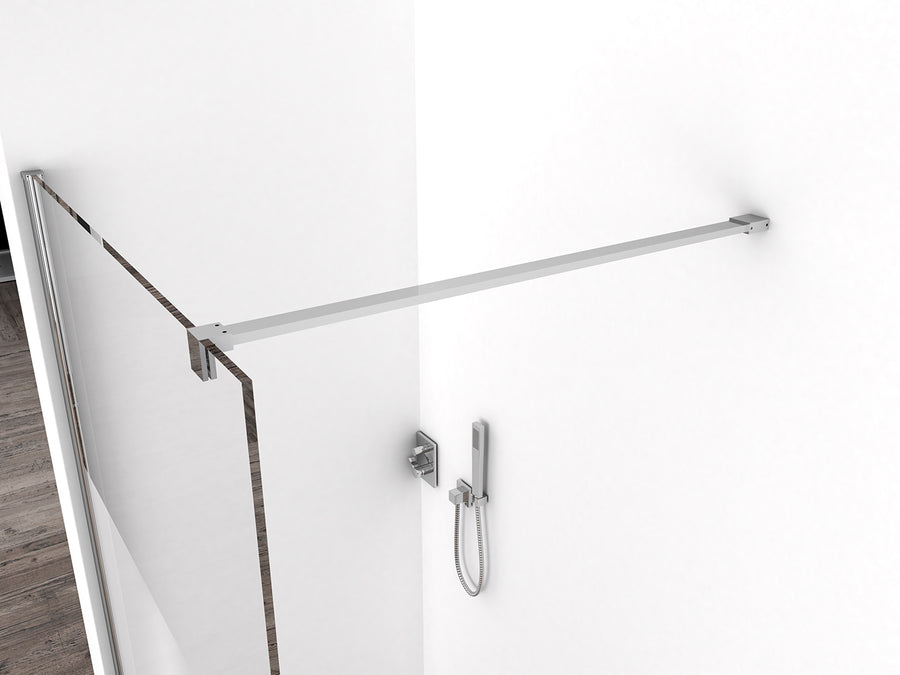 Wiesbaden Comfort inloopdouche 2000 x nano helder glas met melkglas middenband 1600 x 2000 mm - detailfoto