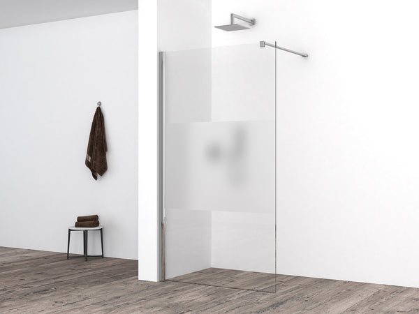 Wiesbaden Comfort inloopdouche nano helder glas met melkglas middenband