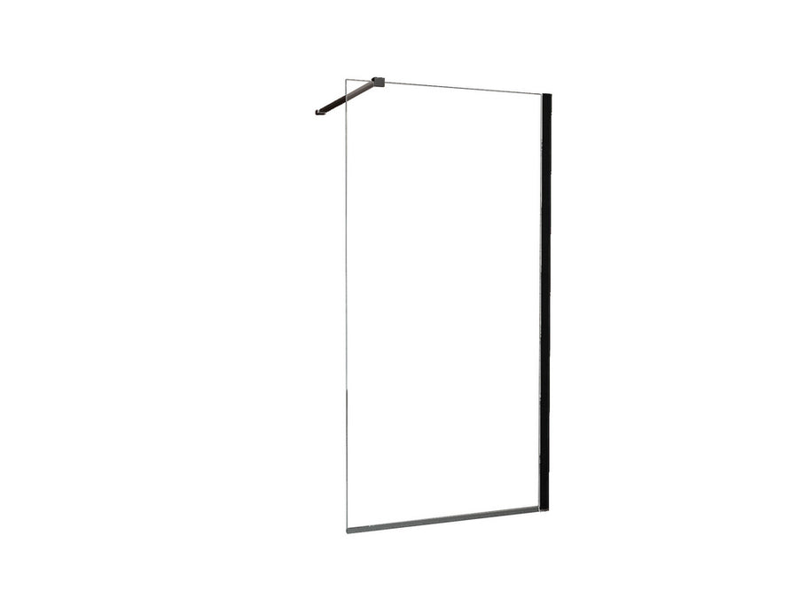 Wiesbaden Graffic inloopdouche Safety Glass 90 cm / Mat zwart - productfoto