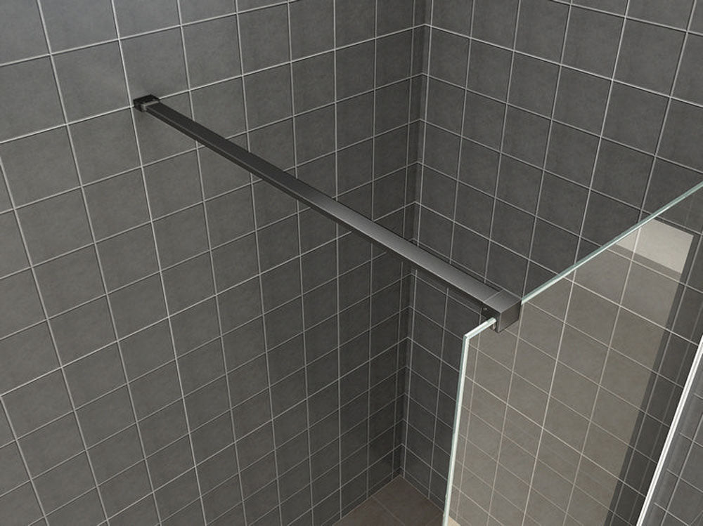 Wiesbaden Graffic inloopdouche Safety Glass 90 cm / Mat zwart - detailfoto