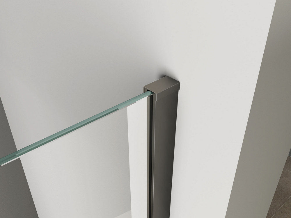 Wiesbaden Graffic inloopdouche Safety Glass 100 cm / Mat zwart - detailfoto