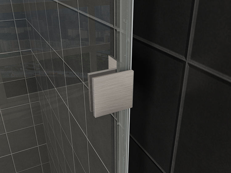 Wiesbaden Less glaskoppelingset 2 stuks geborsteld staal - detailfoto