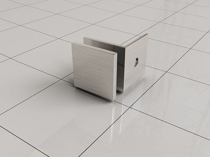 Wiesbaden Less glaskoppelingset 2 stuks geborsteld staal - detailfoto