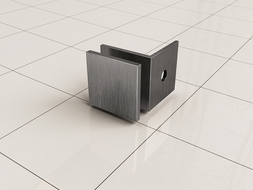 Wiesbaden Less glaskoppelingset voor profielloze inloopdouche 2 stuks gunmetal - detailfoto
