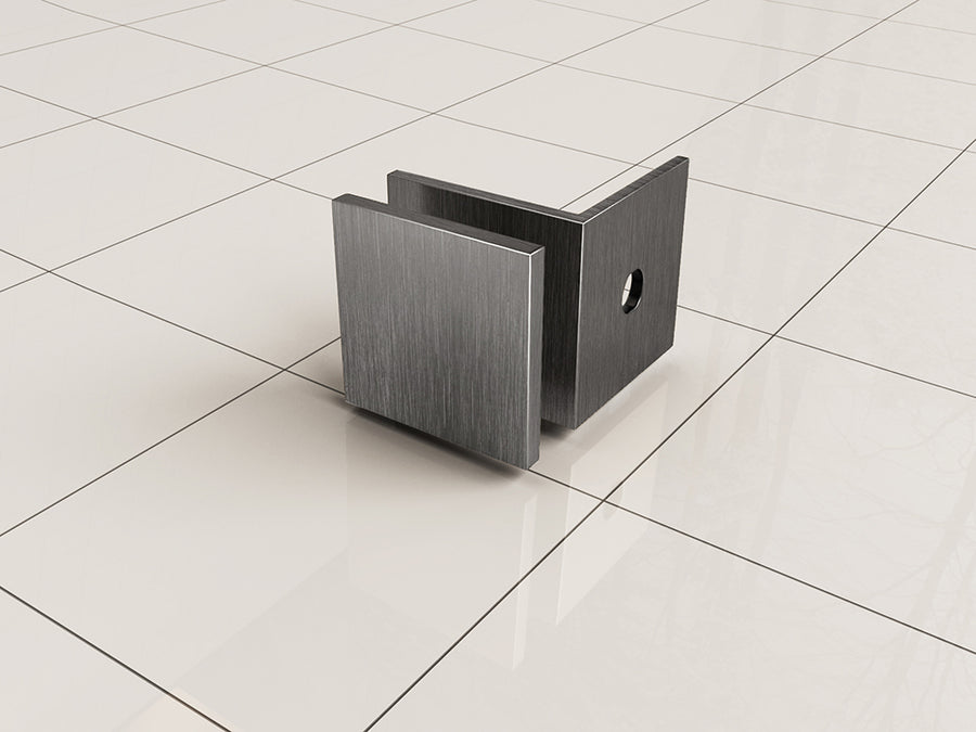 Wiesbaden Less glaskoppelingset voor profielloze inloopdouche 2 stuks gunmetal - detailfoto