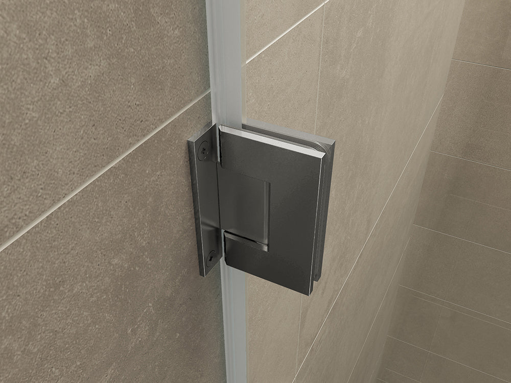 Wiesbaden Less scharnierset en greep voor profielloze nisdeur Gunmetal - detailfoto