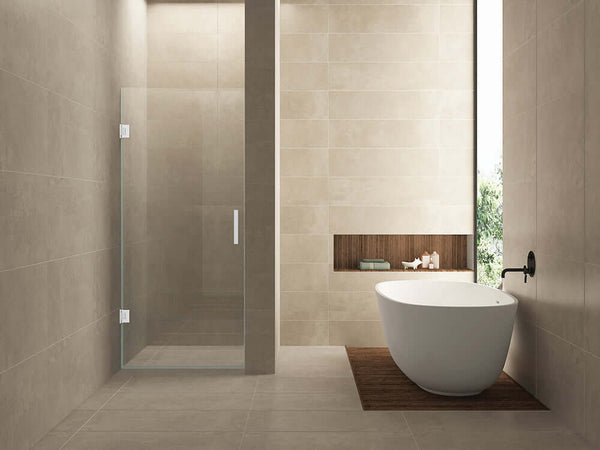 Minder 100x200 cm Porte de niche Wiesbaden 8 mm Verre Nano Clair Mat Blanc